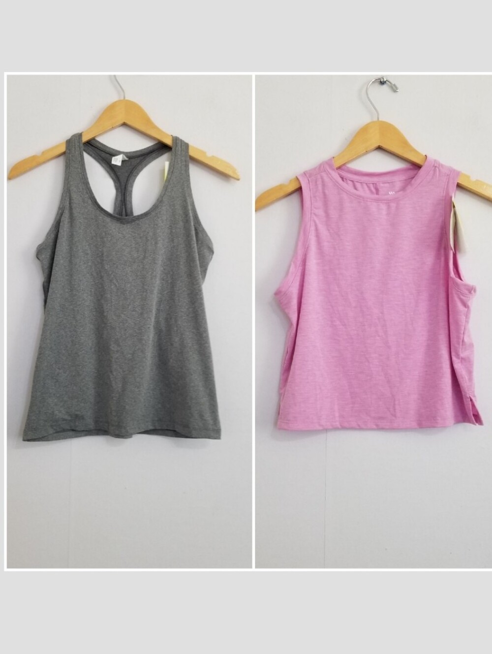 LOT OF 2 NWT All in Motion Gray Purple Racerback Semi Fit Tops Size XS